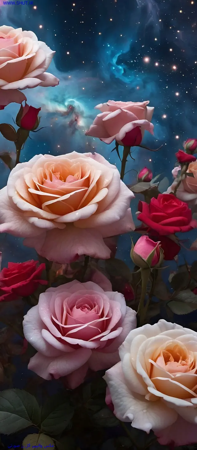 عکس والپیپر گل رز صورتی