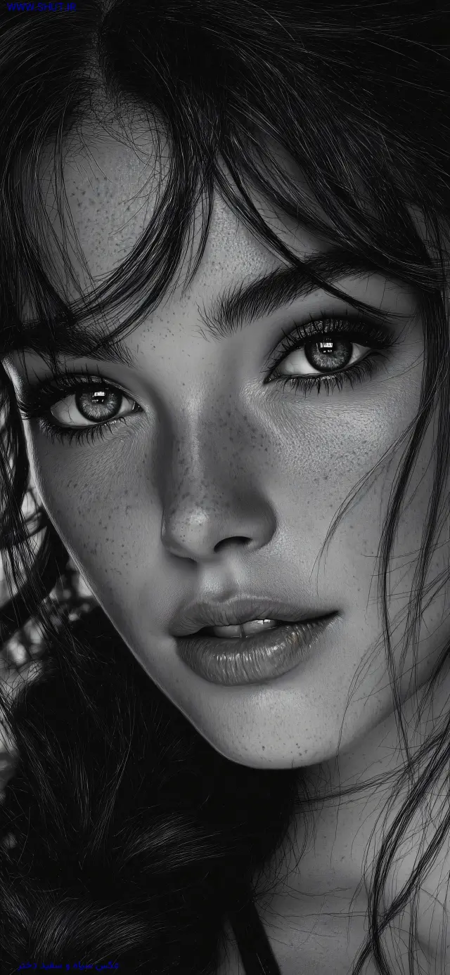 عکس سیاه و سفید دختر