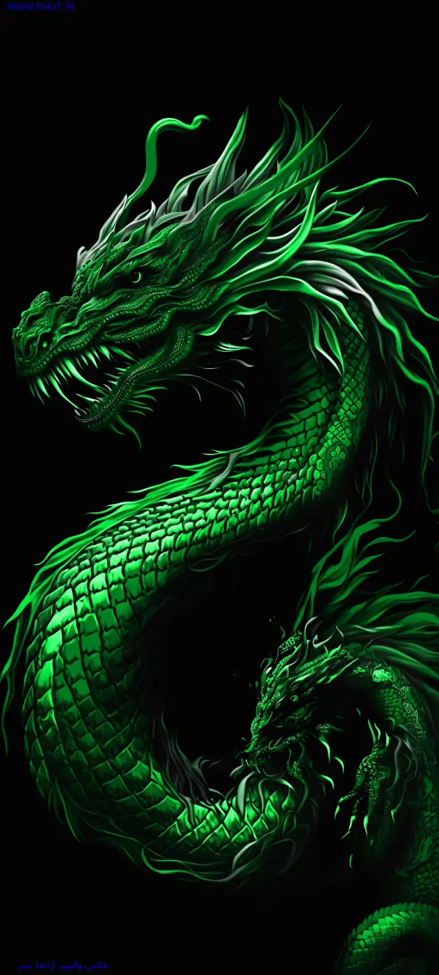 عکس والپیپر اژدها سبز