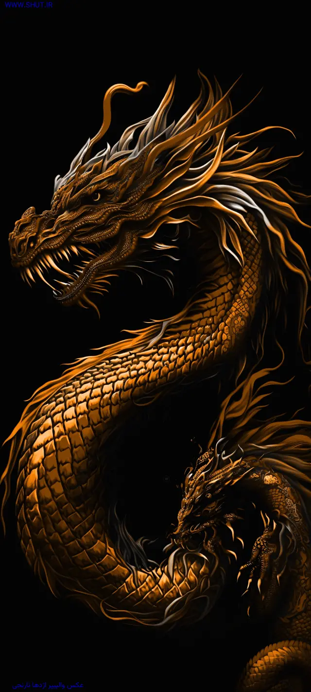 عکس والپیپر اژدها نارنجی
