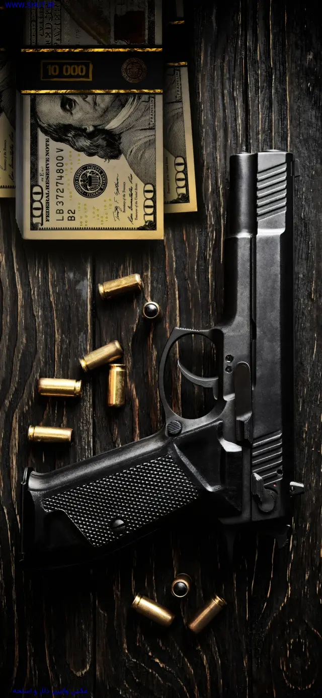 عکس والپیپر دلار و اسلحه