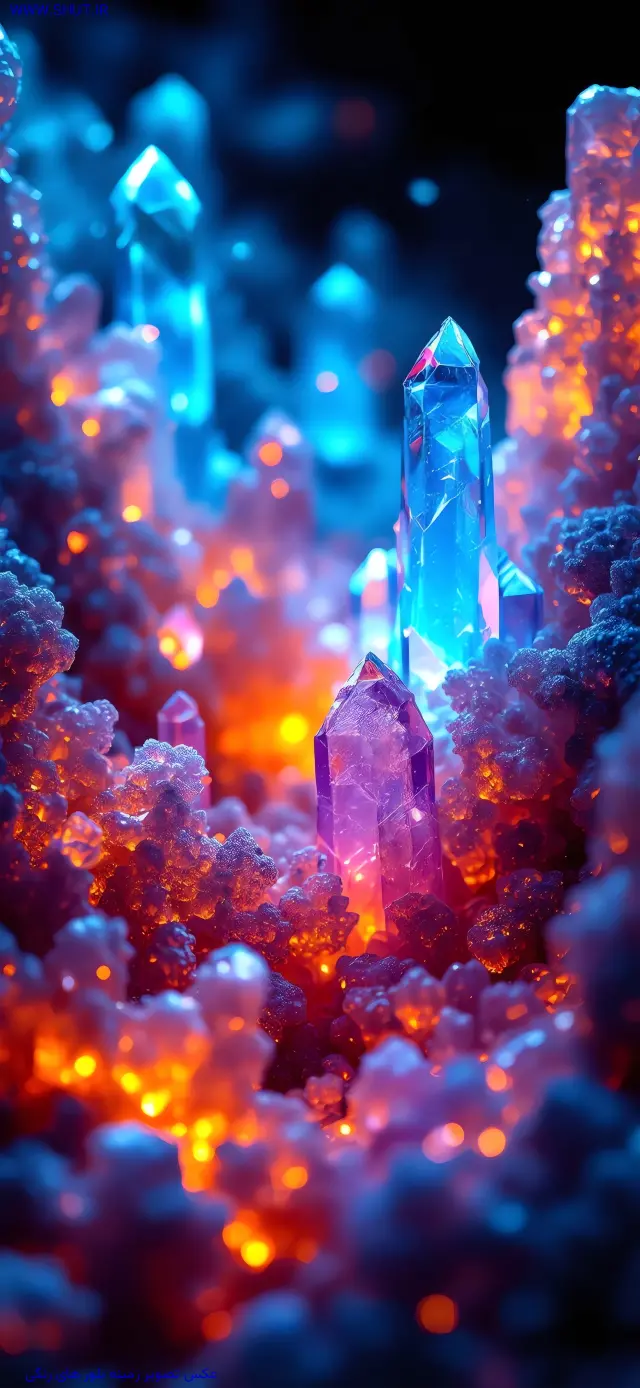 عکس تصویر زمینه بلور های رنگی