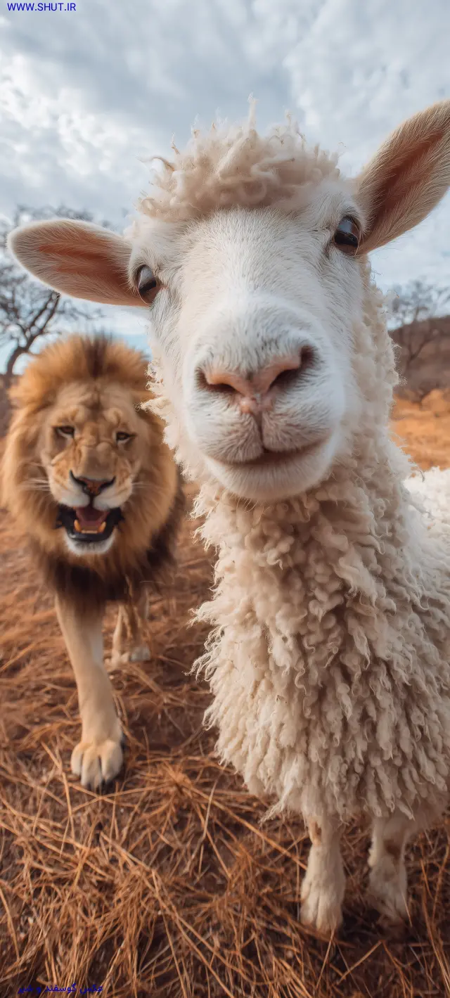 عکس گوسفند و شیر