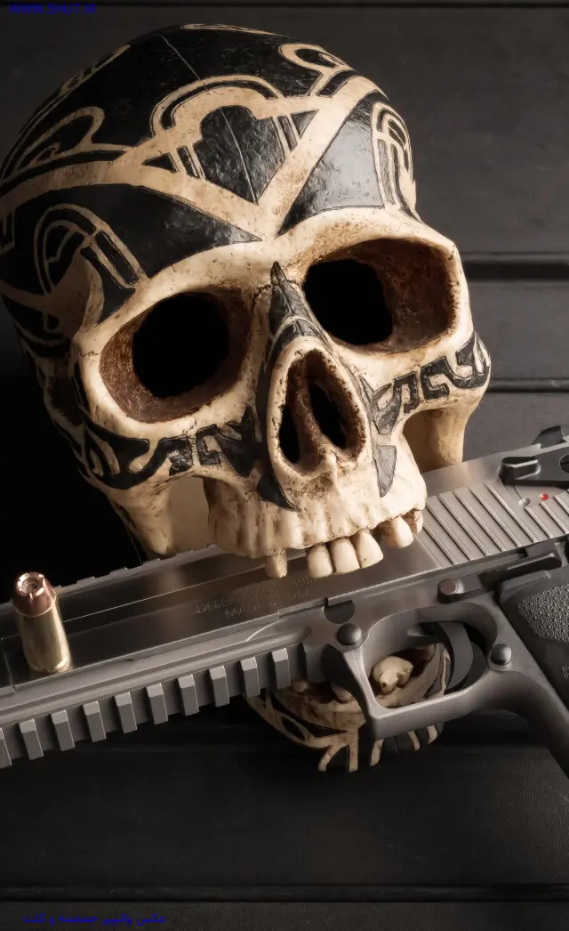 عکس والپیپر جمجمه و کلت