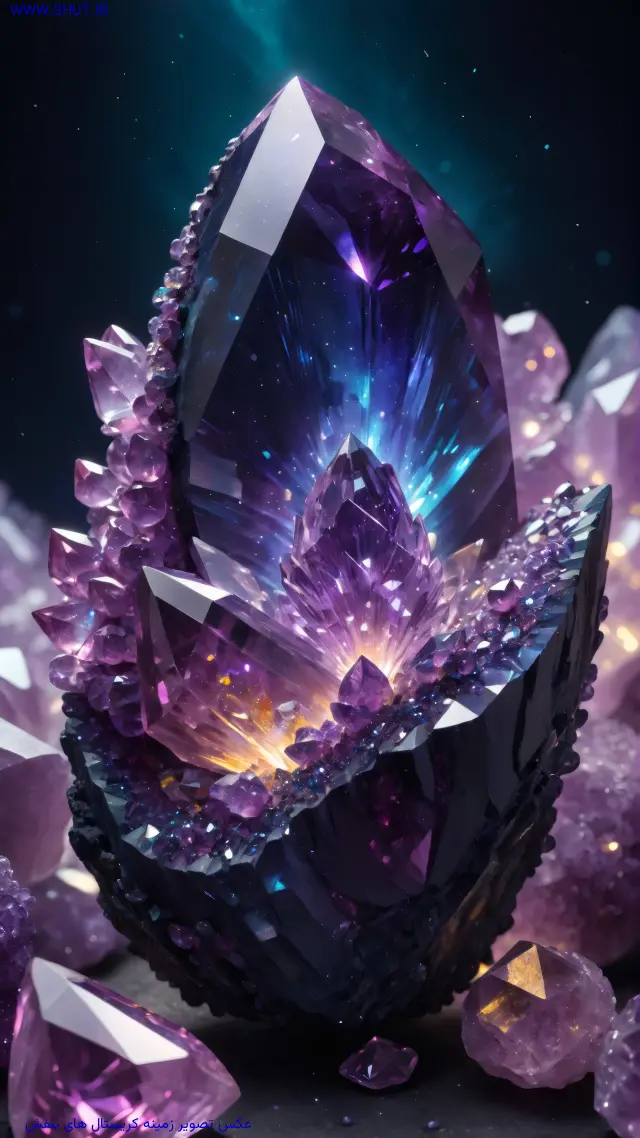 عکس تصویر زمینه کریستال های بنفش