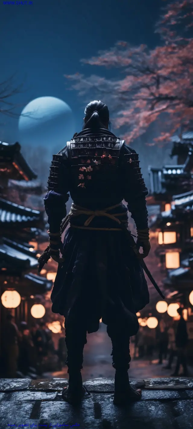عکس سامورایی از پشت برای تصویر زمینه