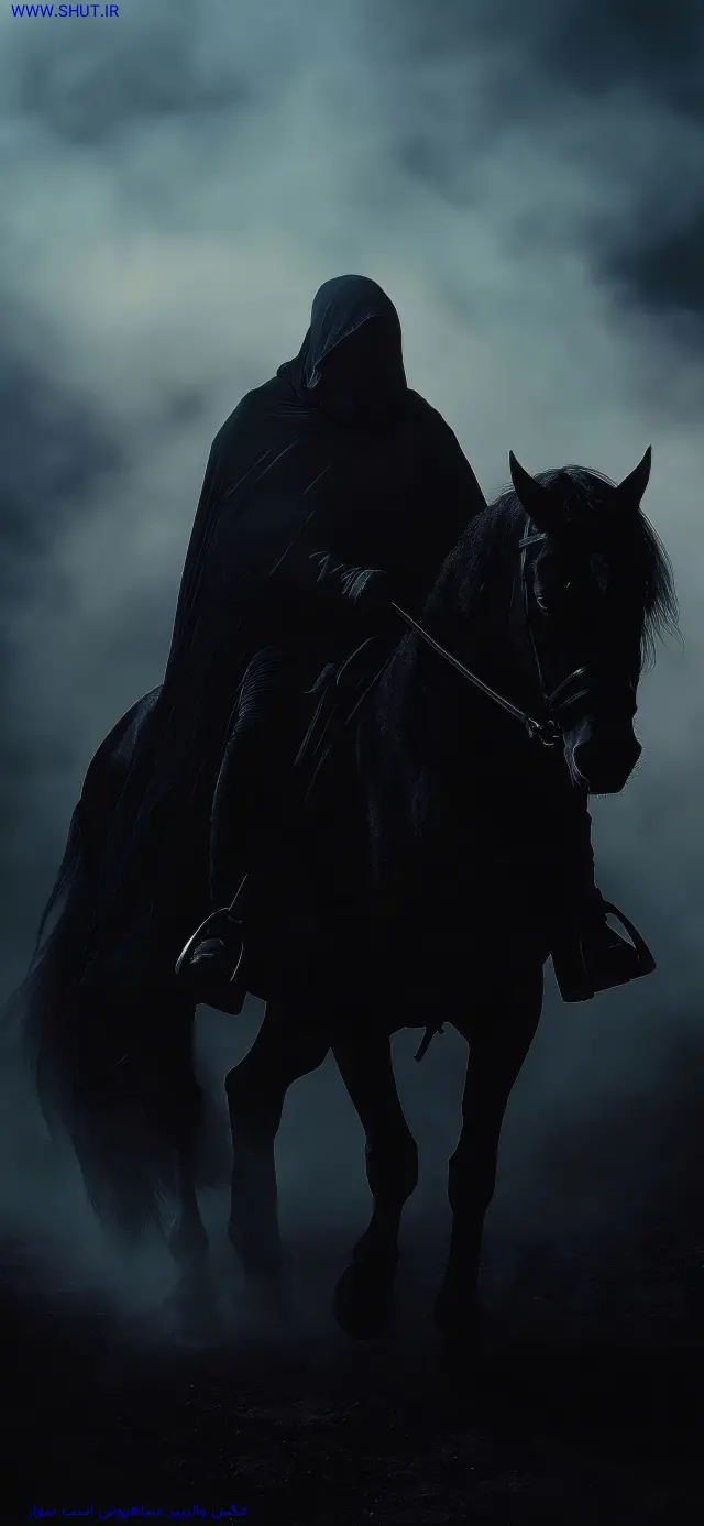 عکس والپیپر سیاهپوش اسب سوار