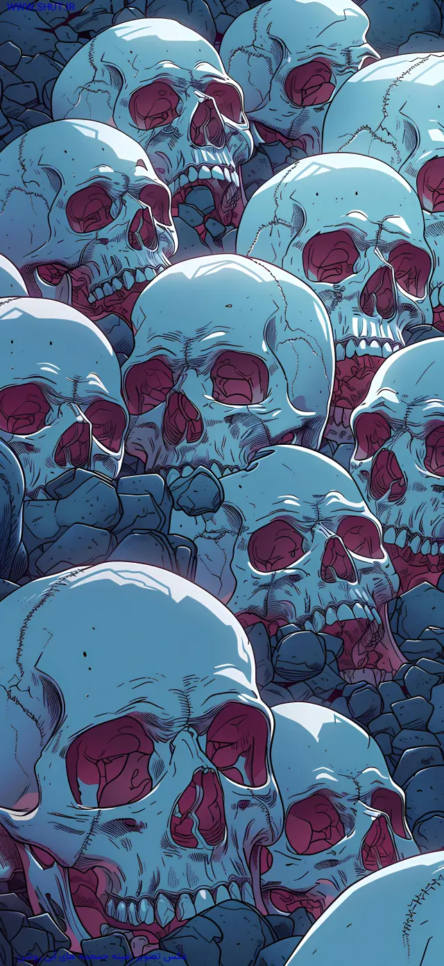 عکس تصویر زمینه جمجمه های آبی روشن