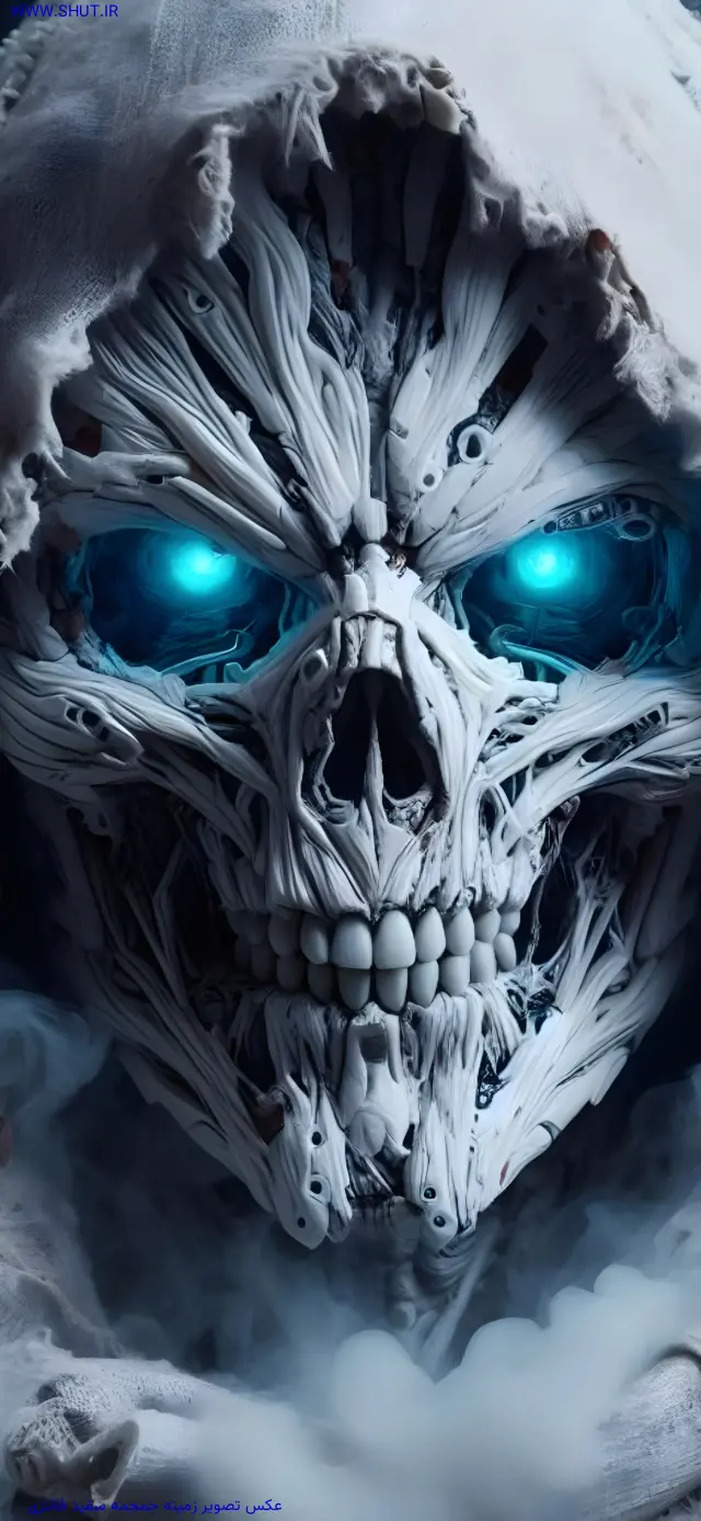 عکس تصویر زمینه جمجمه سفید فانتزی