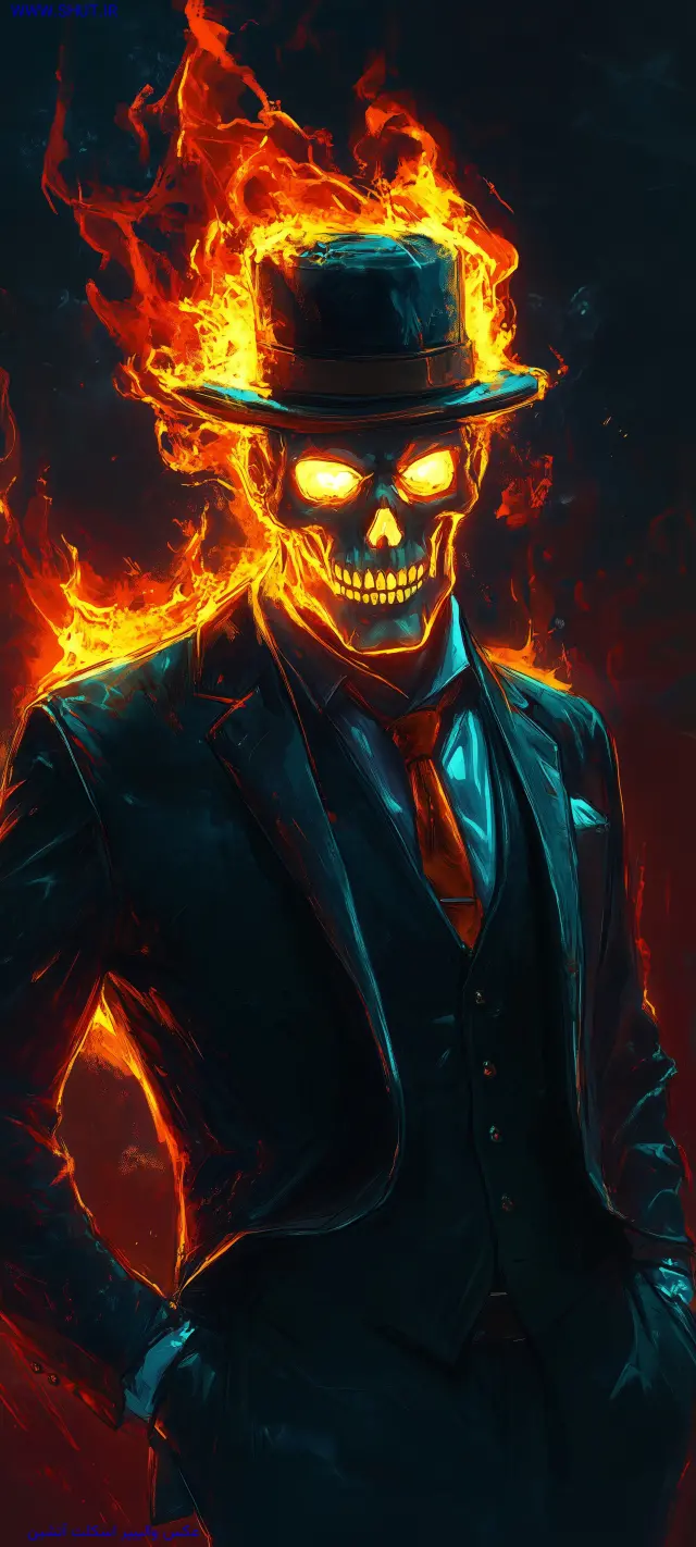 عکس والپیپر اسکلت آتشین