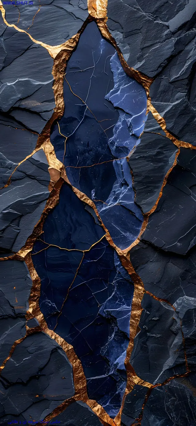 عکس سنگ سرمه ای و طلایی