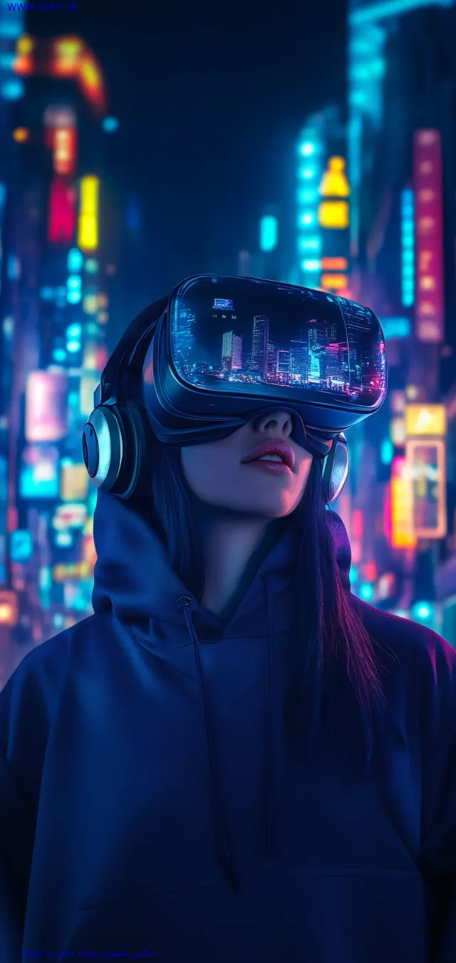 عکس تصویر زمینه دختر با عینک VR
