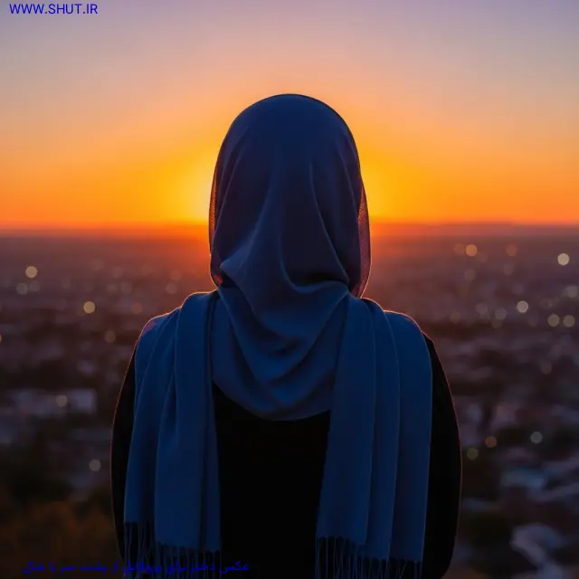 عکس دختر برای پروفایل از پشت سر با شال