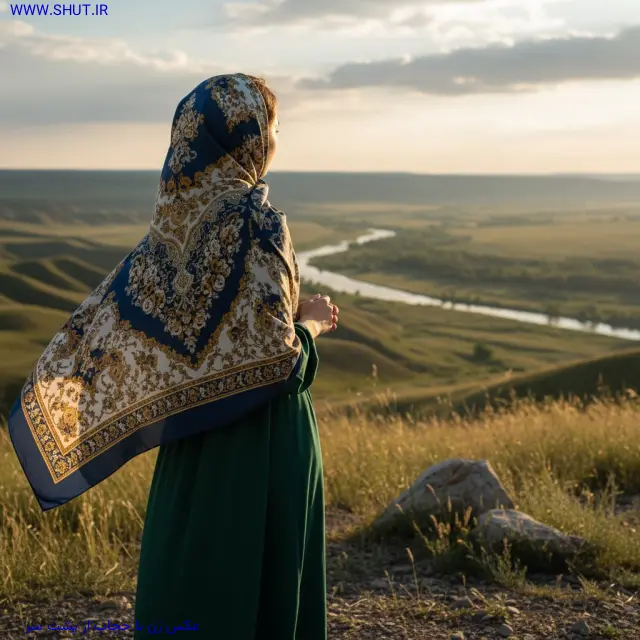 عکس زن با حجاب از پشت سر
