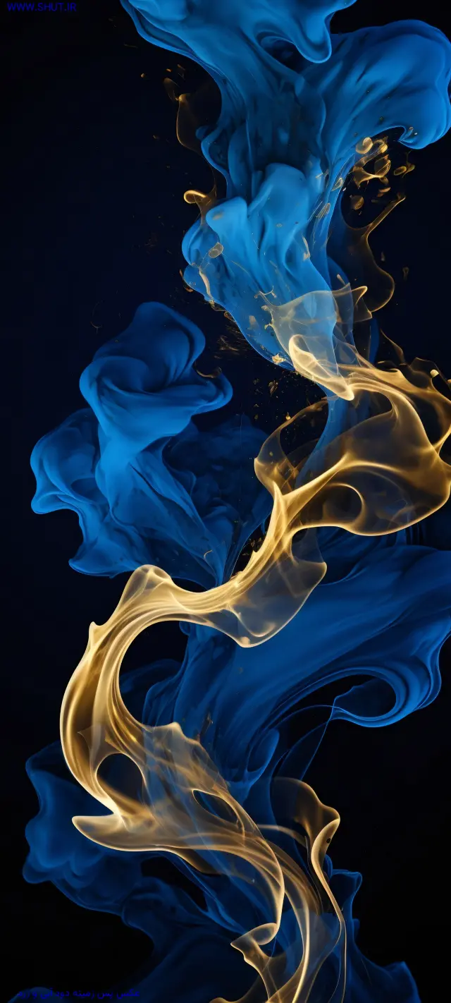 عکس پس زمینه دود آبی و زرد