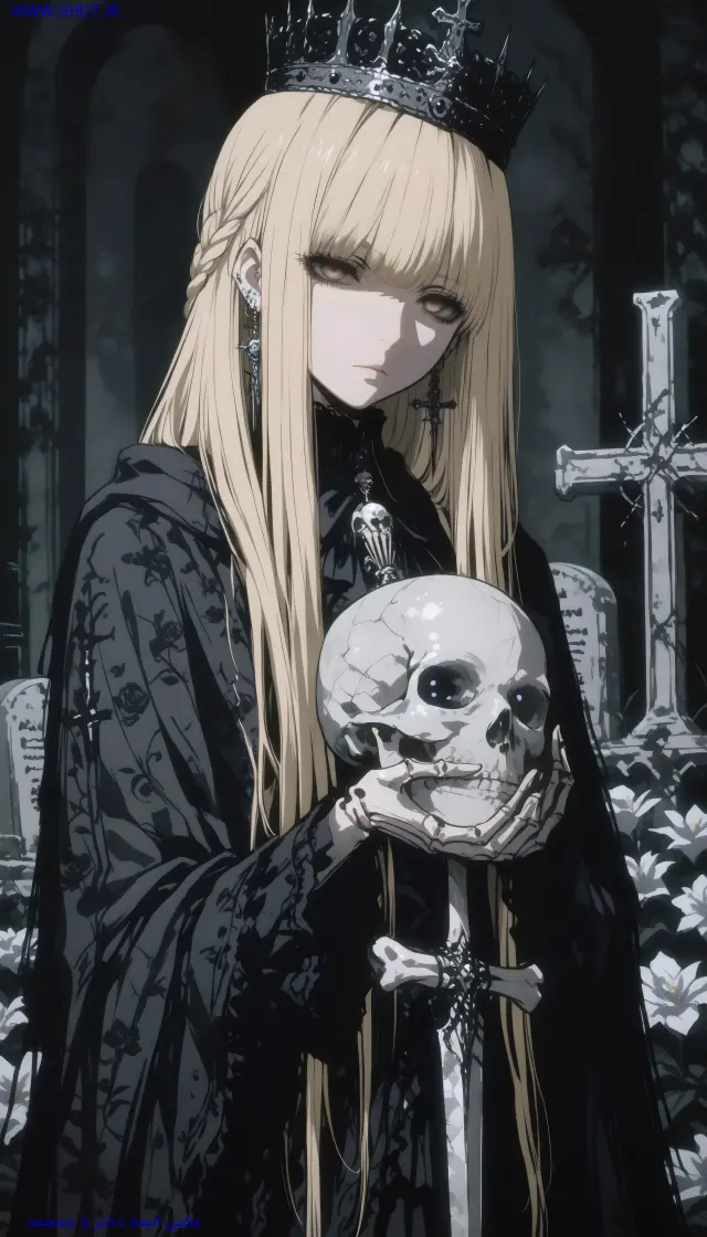 عکس انیمه دختر با جمجمه