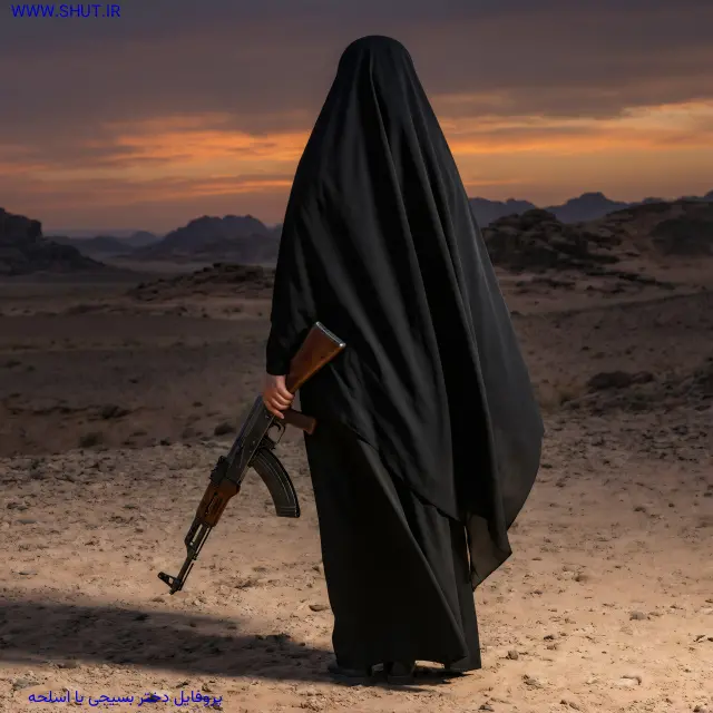 پروفایل دختر بسیجی با اسلحه