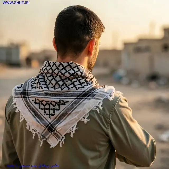 عکس پروفایل پسر بسیجی با چفیه